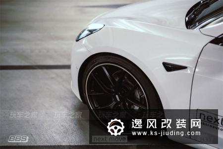 特斯拉Model 3改装20寸BBS轮毂 KW绞牙避震