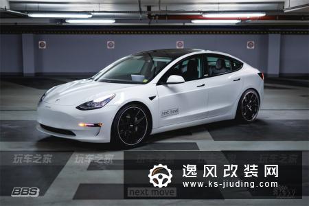 特斯拉Model 3改装20寸BBS轮毂 KW绞牙避震