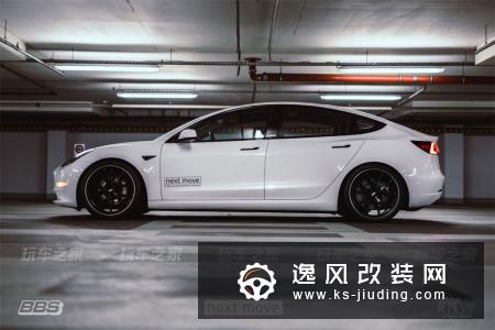 特斯拉Model 3改装20寸BBS轮毂 KW绞牙避震