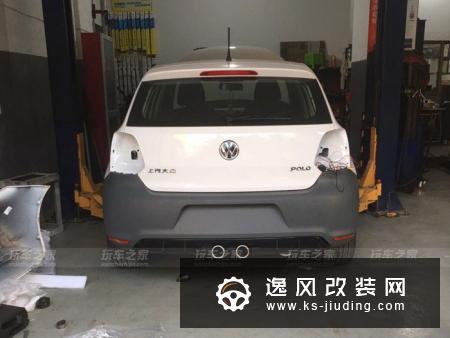 大众POLO改装高尔夫R前杠 双U大灯