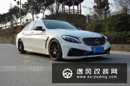 奔驰C200改装卡尔森包围 19寸BBS CH-R轮毂