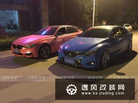 宝马3系改装AN M3包围 19寸TE37轮毂装车