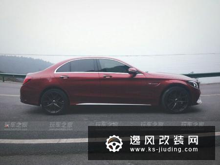 奔驰C180L改装AMG包围 19寸轮毂装车