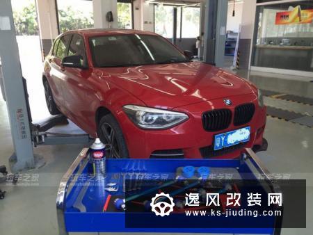 宝马1系改装鸣谢车主说原厂m双边单出排气