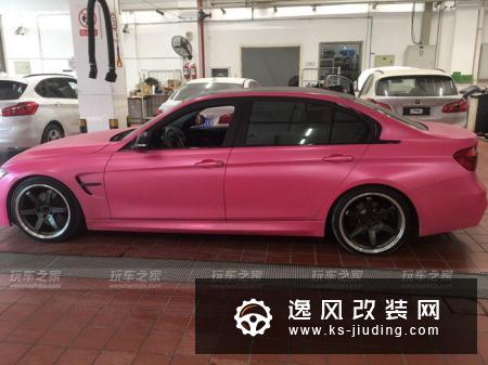 宝马3系改装AN M3包围 19寸TE37轮毂装车