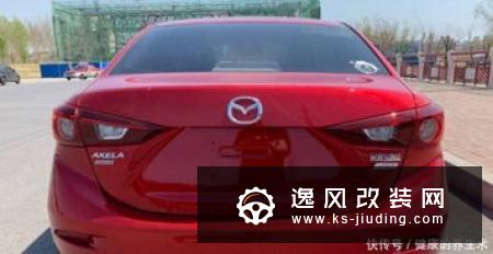 昂克赛拉三厢版改装气动避震 贴地姿态颜值更高