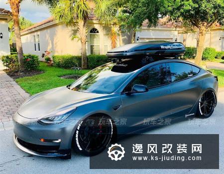 特斯拉Model 3化身低趴背包客 引领电动车改装潮流