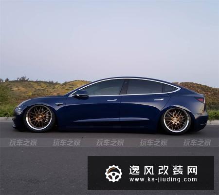 这辆特斯拉有前置发动机？Model 3改装气动避震也很帅气