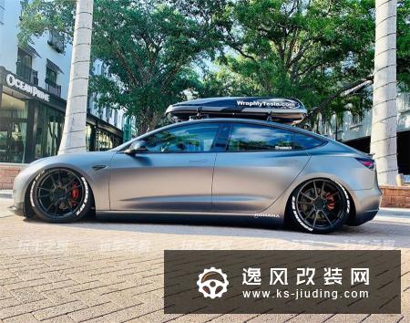 特斯拉Model 3化身低趴背包客 引领电动车改装潮流
