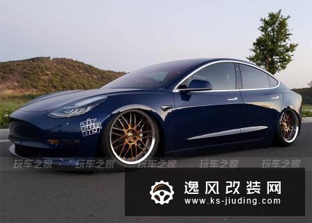 这辆特斯拉有前置发动机？Model 3改装气动避震也很帅气