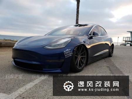 这辆特斯拉有前置发动机？Model 3改装气动避震也很帅气