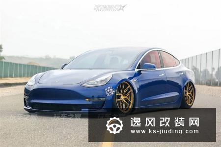 这辆特斯拉有前置发动机？Model 3改装气动避震也很帅气