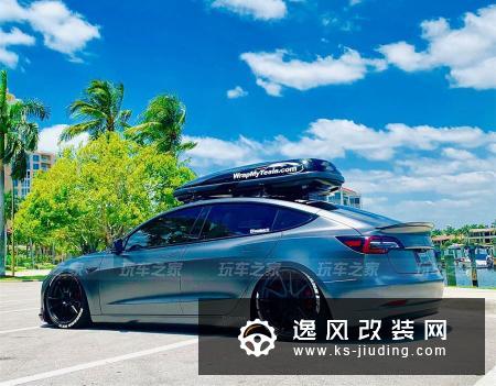 特斯拉Model 3化身低趴背包客 引领电动车改装潮流