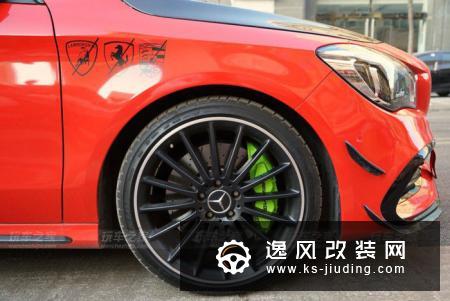奔驰AMG CLA45改装案例 全车法拉利红的碳纤维毒物