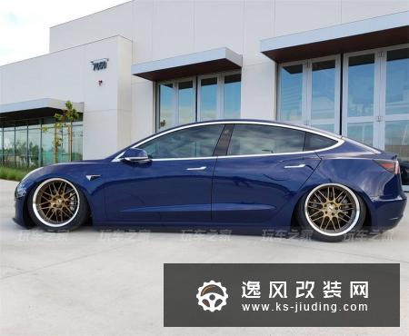这辆特斯拉有前置发动机？Model 3改装气动避震也很帅气