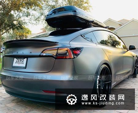 特斯拉Model 3化身低趴背包客 引领电动车改装潮流