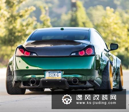 英菲尼迪G37改装低趴宽体还不够，最后改成漫威里的反派“绿魔”