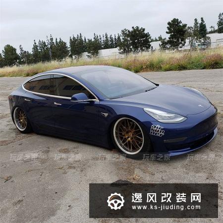 这辆特斯拉有前置发动机？Model 3改装气动避震也很帅气