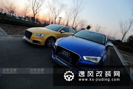 奥迪A3 1.4T改装案例 极光蓝S3外观达成