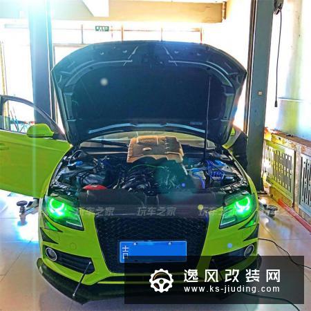 车友入手奥迪A4，爱上改装打造独一无二的绿色大嘴鲨