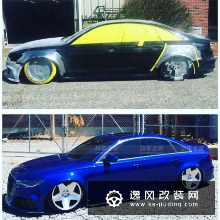 奥迪A6改装成RS6三厢版，定制手工宽体更霸气