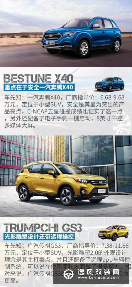 奔腾X40对决传祺GS3 争夺安全性最佳SUV